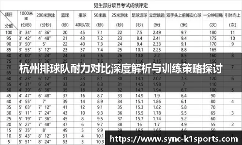 杭州排球队耐力对比深度解析与训练策略探讨